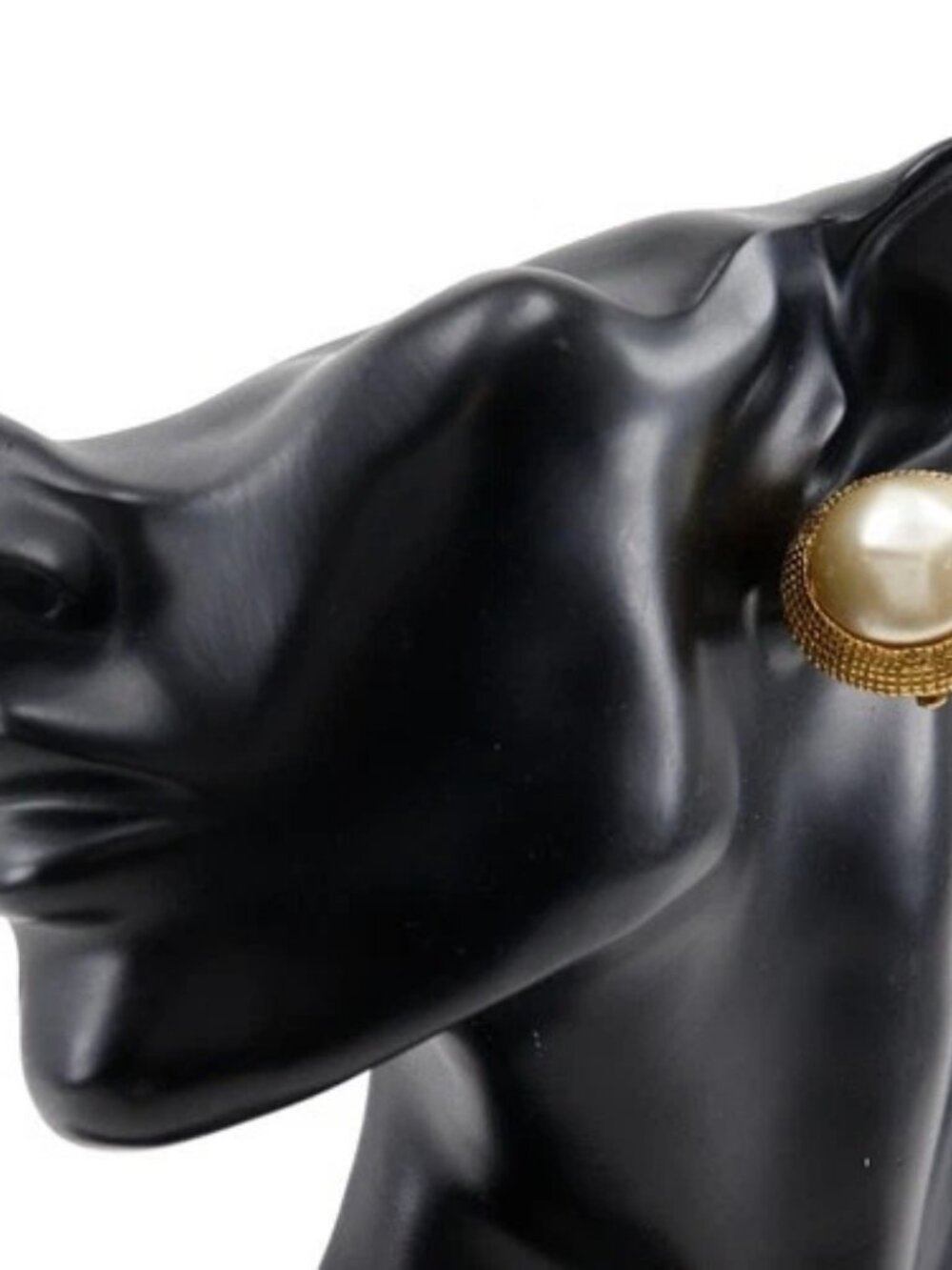 CHANEL Earring vintage Plated Gold/Fake pearl 29.5g Women - Picture 2 of 10